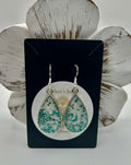 Seaglass sparkle, silver teardrop