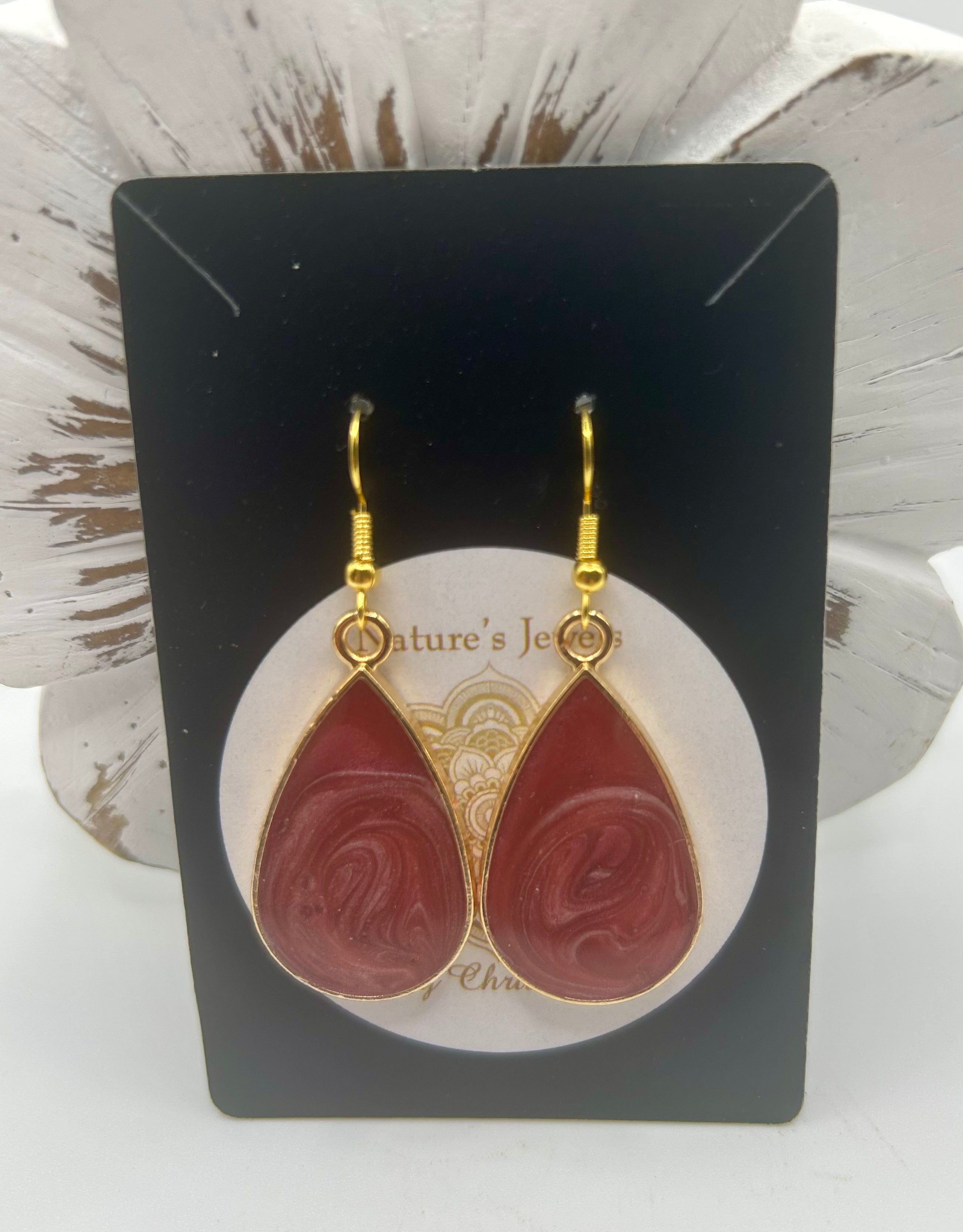 Ruby Red Swirl Teardrop