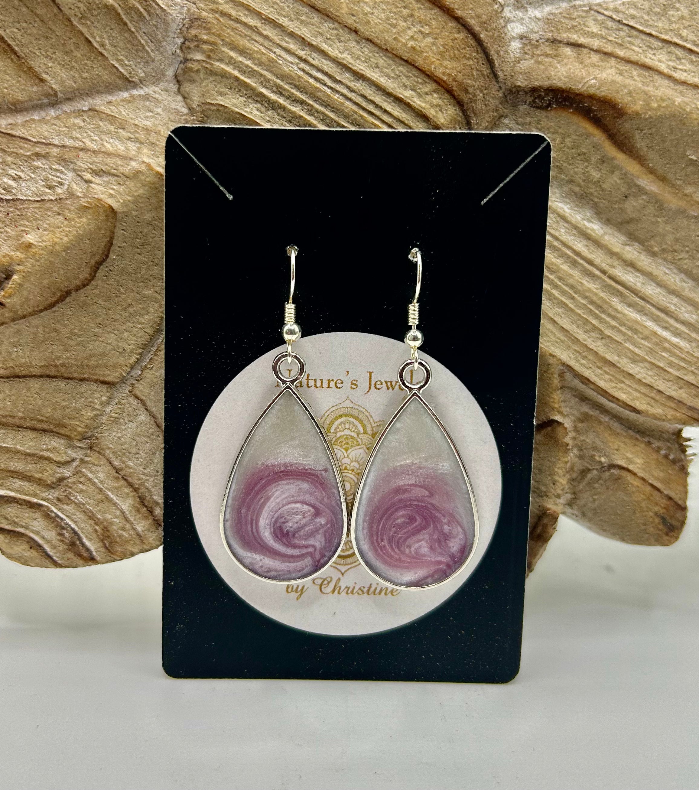 Amethyst swirl teardrop