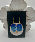 Deep Blue swirl oval/gold